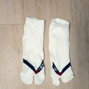 White cotton toe socks women's